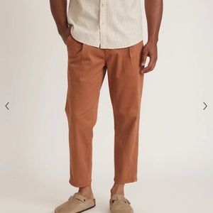 Marine Layer Men’s Hudson Relaxed Cropped Pant in Faded Chestnut (L)
